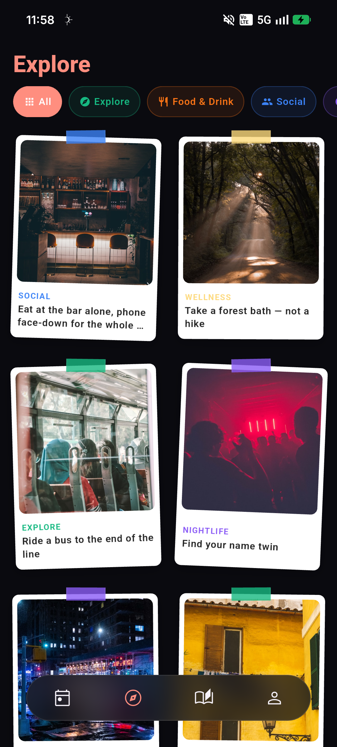 Explore screen